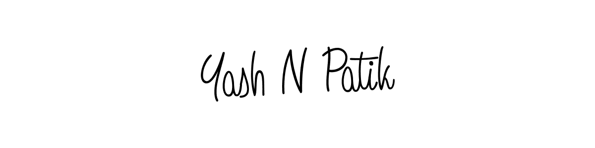 How to make Yash N Patik name signature. Use Angelique-Rose-font-FFP style for creating short signs online. This is the latest handwritten sign. Yash N Patik signature style 5 images and pictures png