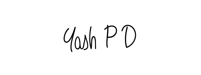 The best way (Angelique-Rose-font-FFP) to make a short signature is to pick only two or three words in your name. The name Yash P D include a total of six letters. For converting this name. Yash P D signature style 5 images and pictures png