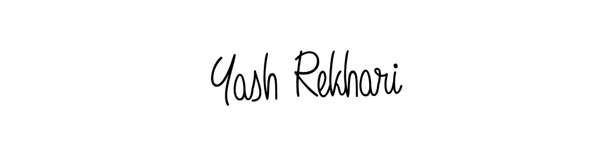 Use a signature maker to create a handwritten signature online. With this signature software, you can design (Angelique-Rose-font-FFP) your own signature for name Yash Rekhari. Yash Rekhari signature style 5 images and pictures png