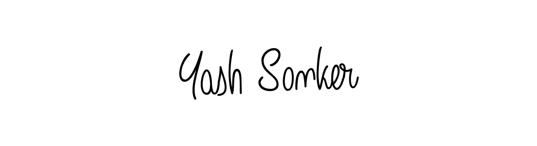 Use a signature maker to create a handwritten signature online. With this signature software, you can design (Angelique-Rose-font-FFP) your own signature for name Yash Sonker. Yash Sonker signature style 5 images and pictures png