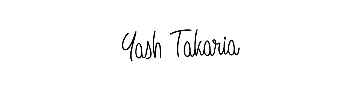 Use a signature maker to create a handwritten signature online. With this signature software, you can design (Angelique-Rose-font-FFP) your own signature for name Yash Takaria. Yash Takaria signature style 5 images and pictures png