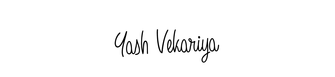 You should practise on your own different ways (Angelique-Rose-font-FFP) to write your name (Yash Vekariya) in signature. don't let someone else do it for you. Yash Vekariya signature style 5 images and pictures png