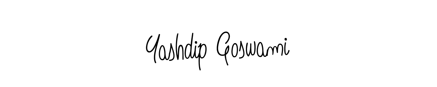How to make Yashdip Goswami name signature. Use Angelique-Rose-font-FFP style for creating short signs online. This is the latest handwritten sign. Yashdip Goswami signature style 5 images and pictures png