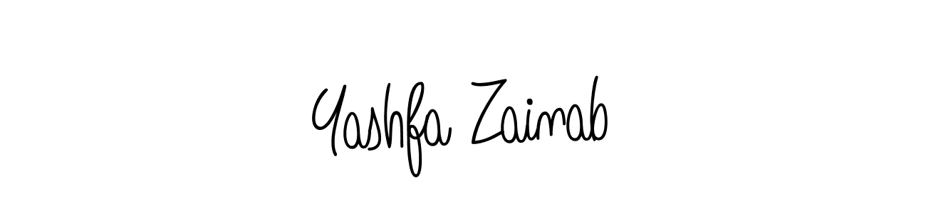 You should practise on your own different ways (Angelique-Rose-font-FFP) to write your name (Yashfa Zainab) in signature. don't let someone else do it for you. Yashfa Zainab signature style 5 images and pictures png