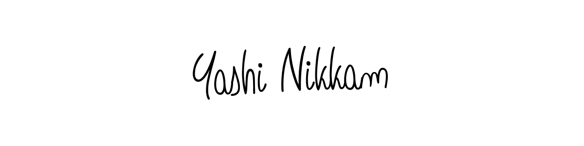 How to Draw Yashi Nikkam signature style? Angelique-Rose-font-FFP is a latest design signature styles for name Yashi Nikkam. Yashi Nikkam signature style 5 images and pictures png