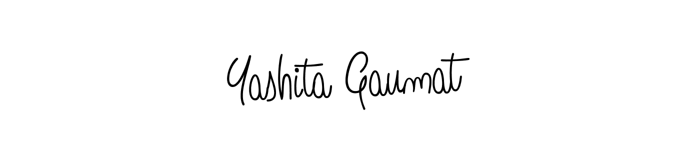 Use a signature maker to create a handwritten signature online. With this signature software, you can design (Angelique-Rose-font-FFP) your own signature for name Yashita Gaumat. Yashita Gaumat signature style 5 images and pictures png