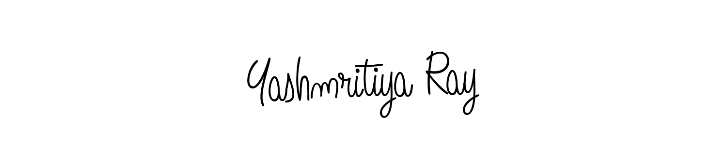 How to make Yashmritiya Ray name signature. Use Angelique-Rose-font-FFP style for creating short signs online. This is the latest handwritten sign. Yashmritiya Ray signature style 5 images and pictures png