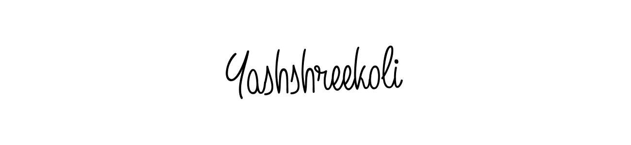 Also we have Yashshreekoli name is the best signature style. Create professional handwritten signature collection using Angelique-Rose-font-FFP autograph style. Yashshreekoli signature style 5 images and pictures png