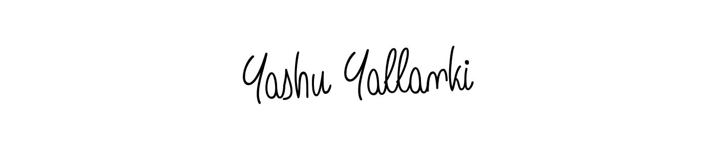 Create a beautiful signature design for name Yashu Yallanki. With this signature (Angelique-Rose-font-FFP) fonts, you can make a handwritten signature for free. Yashu Yallanki signature style 5 images and pictures png