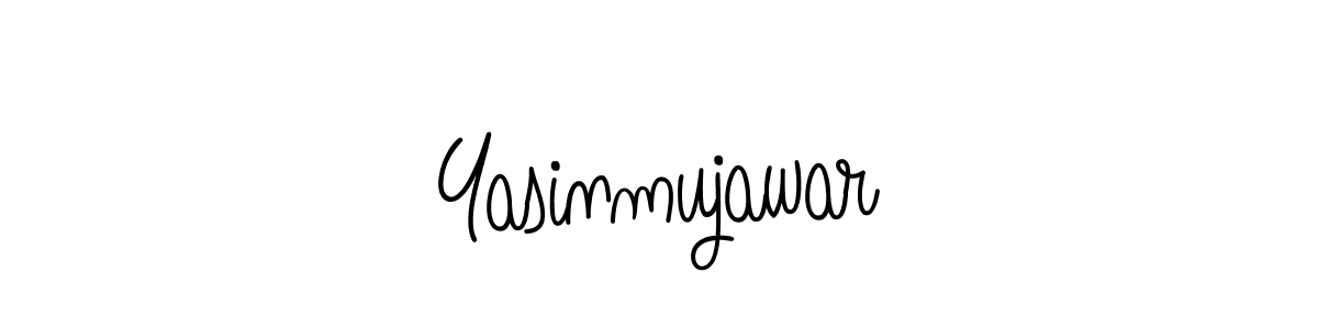How to make Yasinmujawar name signature. Use Angelique-Rose-font-FFP style for creating short signs online. This is the latest handwritten sign. Yasinmujawar signature style 5 images and pictures png