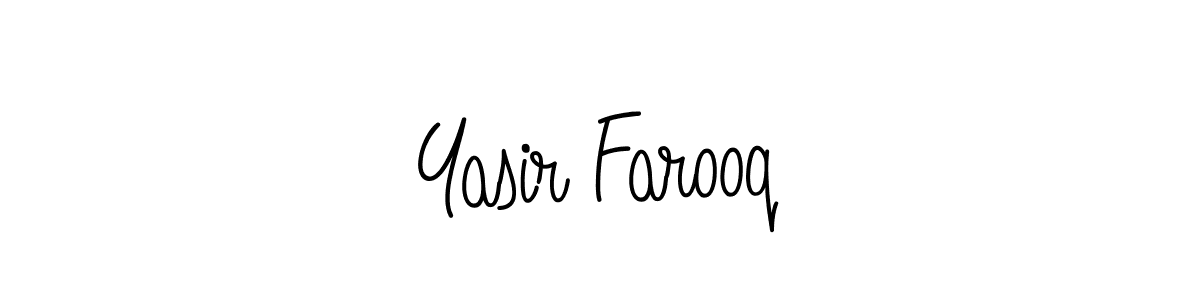 Use a signature maker to create a handwritten signature online. With this signature software, you can design (Angelique-Rose-font-FFP) your own signature for name Yasir Farooq. Yasir Farooq signature style 5 images and pictures png