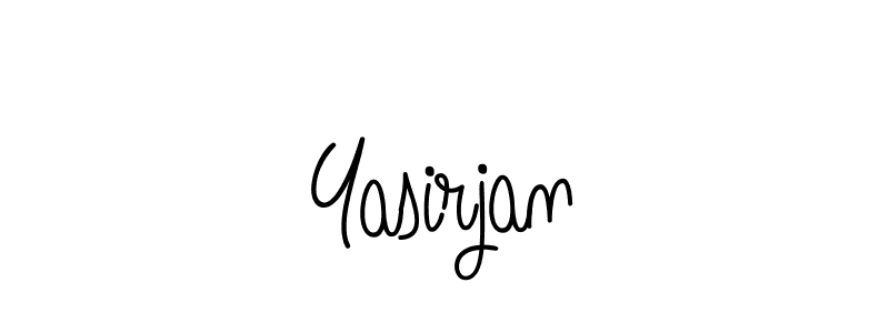 Use a signature maker to create a handwritten signature online. With this signature software, you can design (Angelique-Rose-font-FFP) your own signature for name Yasirjan. Yasirjan signature style 5 images and pictures png