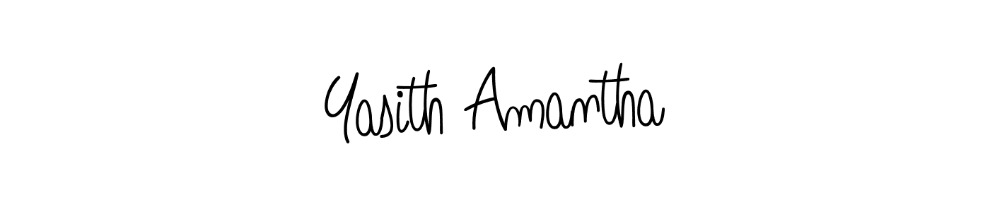 How to make Yasith Amantha name signature. Use Angelique-Rose-font-FFP style for creating short signs online. This is the latest handwritten sign. Yasith Amantha signature style 5 images and pictures png