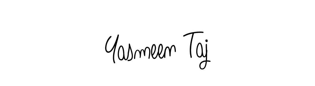 Design your own signature with our free online signature maker. With this signature software, you can create a handwritten (Angelique-Rose-font-FFP) signature for name Yasmeen Taj. Yasmeen Taj signature style 5 images and pictures png