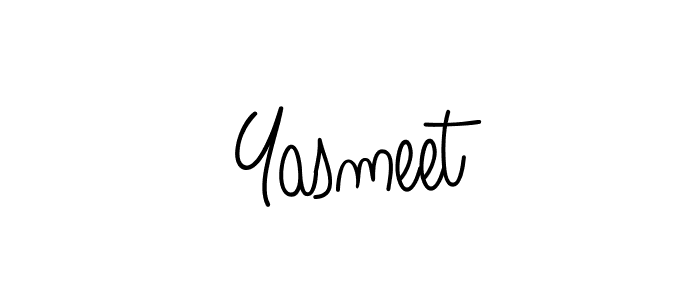 You should practise on your own different ways (Angelique-Rose-font-FFP) to write your name (Yasmeet) in signature. don't let someone else do it for you. Yasmeet signature style 5 images and pictures png