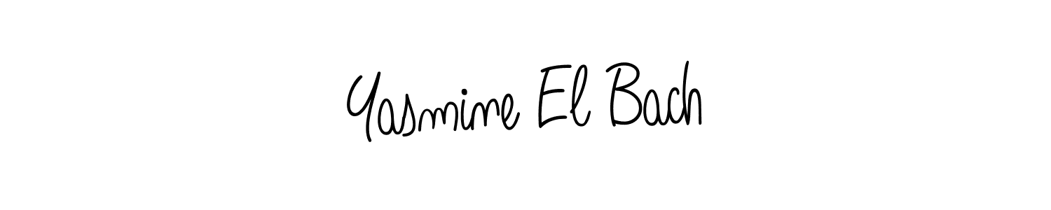 You should practise on your own different ways (Angelique-Rose-font-FFP) to write your name (Yasmine El Bach) in signature. don't let someone else do it for you. Yasmine El Bach signature style 5 images and pictures png