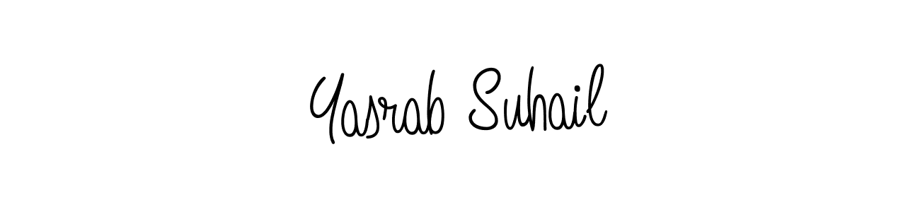 How to make Yasrab Suhail name signature. Use Angelique-Rose-font-FFP style for creating short signs online. This is the latest handwritten sign. Yasrab Suhail signature style 5 images and pictures png
