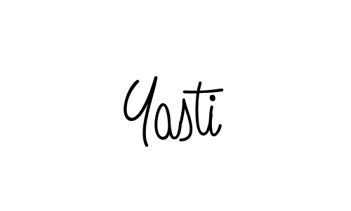 Use a signature maker to create a handwritten signature online. With this signature software, you can design (Angelique-Rose-font-FFP) your own signature for name Yasti. Yasti signature style 5 images and pictures png