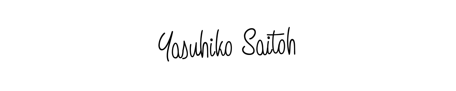 How to make Yasuhiko Saitoh name signature. Use Angelique-Rose-font-FFP style for creating short signs online. This is the latest handwritten sign. Yasuhiko Saitoh signature style 5 images and pictures png