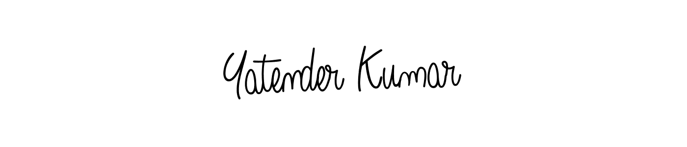 You should practise on your own different ways (Angelique-Rose-font-FFP) to write your name (Yatender Kumar) in signature. don't let someone else do it for you. Yatender Kumar signature style 5 images and pictures png