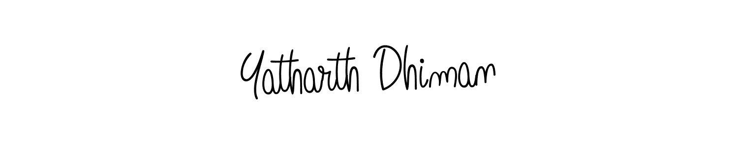 Design your own signature with our free online signature maker. With this signature software, you can create a handwritten (Angelique-Rose-font-FFP) signature for name Yatharth Dhiman. Yatharth Dhiman signature style 5 images and pictures png