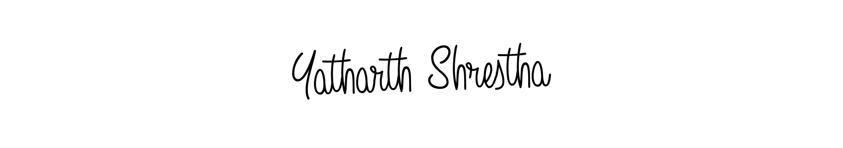 The best way (Angelique-Rose-font-FFP) to make a short signature is to pick only two or three words in your name. The name Yatharth Shrestha include a total of six letters. For converting this name. Yatharth Shrestha signature style 5 images and pictures png