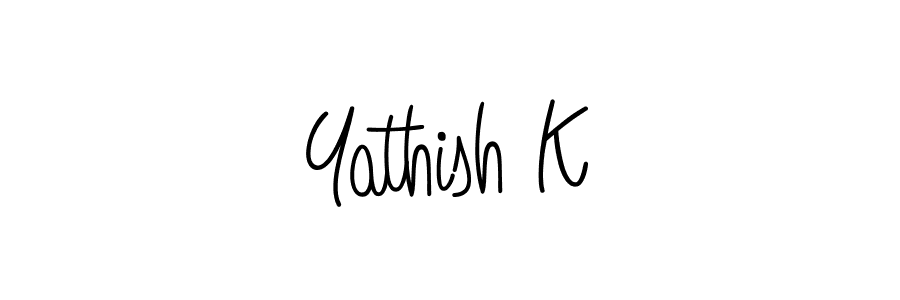 Use a signature maker to create a handwritten signature online. With this signature software, you can design (Angelique-Rose-font-FFP) your own signature for name Yathish K. Yathish K signature style 5 images and pictures png