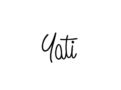 Make a beautiful signature design for name Yati. With this signature (Angelique-Rose-font-FFP) style, you can create a handwritten signature for free. Yati signature style 5 images and pictures png