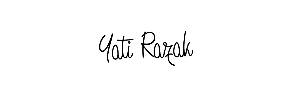 Angelique-Rose-font-FFP is a professional signature style that is perfect for those who want to add a touch of class to their signature. It is also a great choice for those who want to make their signature more unique. Get Yati Razak name to fancy signature for free. Yati Razak signature style 5 images and pictures png