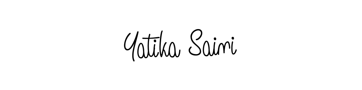 You should practise on your own different ways (Angelique-Rose-font-FFP) to write your name (Yatika Saini) in signature. don't let someone else do it for you. Yatika Saini signature style 5 images and pictures png