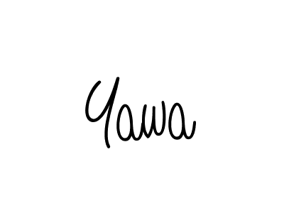 Use a signature maker to create a handwritten signature online. With this signature software, you can design (Angelique-Rose-font-FFP) your own signature for name Yawa. Yawa signature style 5 images and pictures png