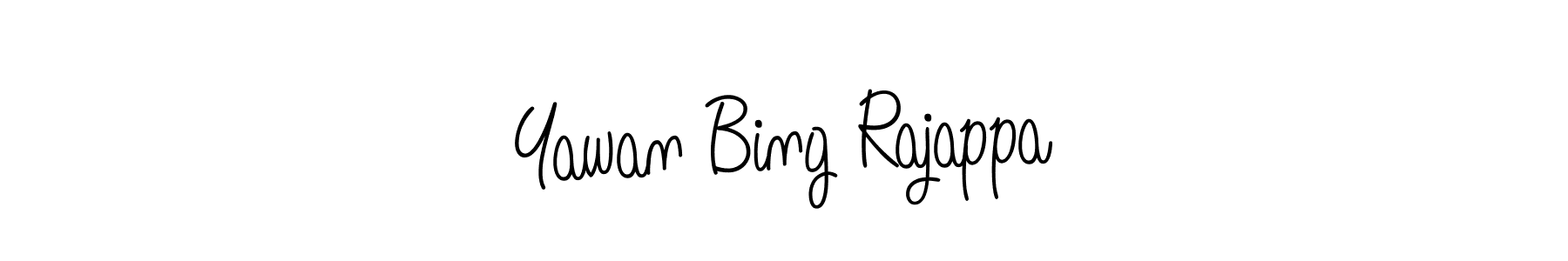 Use a signature maker to create a handwritten signature online. With this signature software, you can design (Angelique-Rose-font-FFP) your own signature for name Yawan Bing Rajappa. Yawan Bing Rajappa signature style 5 images and pictures png