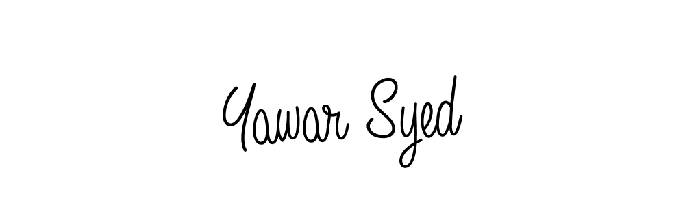 How to make Yawar Syed name signature. Use Angelique-Rose-font-FFP style for creating short signs online. This is the latest handwritten sign. Yawar Syed signature style 5 images and pictures png