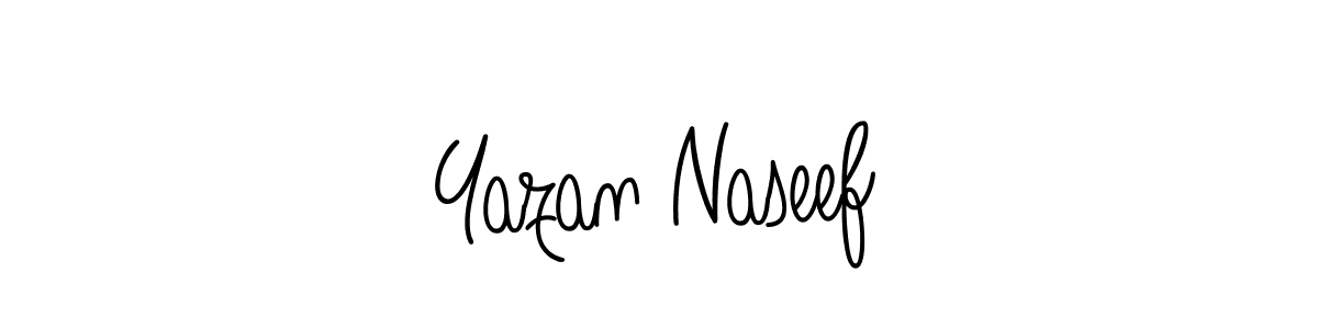 Use a signature maker to create a handwritten signature online. With this signature software, you can design (Angelique-Rose-font-FFP) your own signature for name Yazan Naseef. Yazan Naseef signature style 5 images and pictures png