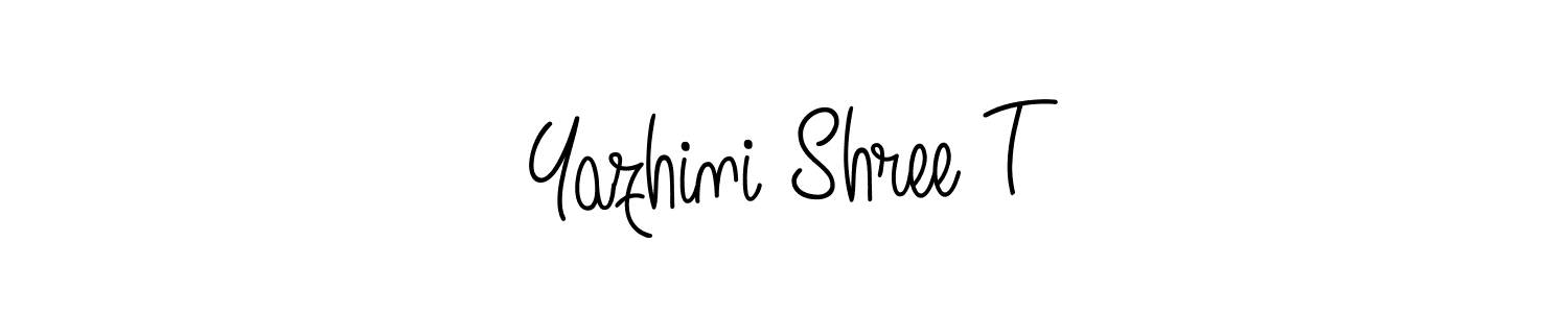 Yazhini Shree T stylish signature style. Best Handwritten Sign (Angelique-Rose-font-FFP) for my name. Handwritten Signature Collection Ideas for my name Yazhini Shree T. Yazhini Shree T signature style 5 images and pictures png