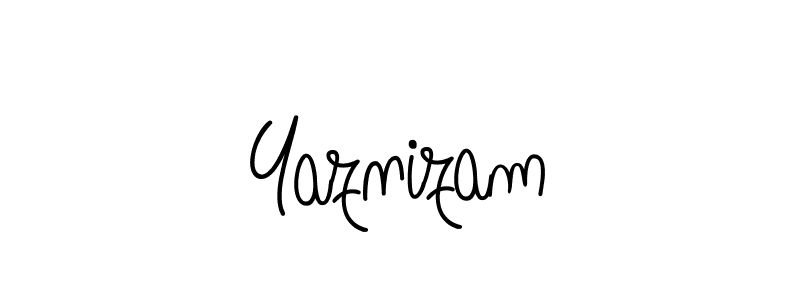 Use a signature maker to create a handwritten signature online. With this signature software, you can design (Angelique-Rose-font-FFP) your own signature for name Yaznizam. Yaznizam signature style 5 images and pictures png