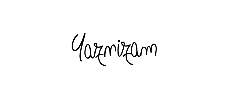 Use a signature maker to create a handwritten signature online. With this signature software, you can design (Angelique-Rose-font-FFP) your own signature for name Yaznizam. Yaznizam signature style 5 images and pictures png