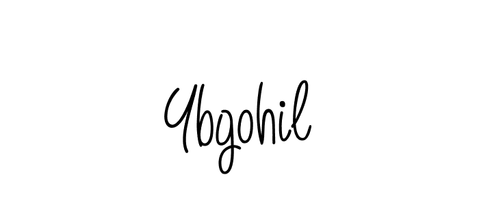 How to make Ybgohil name signature. Use Angelique-Rose-font-FFP style for creating short signs online. This is the latest handwritten sign. Ybgohil signature style 5 images and pictures png