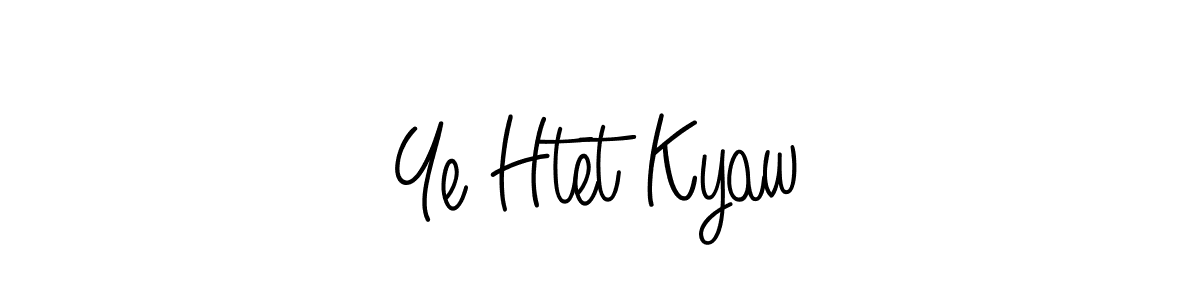 Use a signature maker to create a handwritten signature online. With this signature software, you can design (Angelique-Rose-font-FFP) your own signature for name Ye Htet Kyaw. Ye Htet Kyaw signature style 5 images and pictures png
