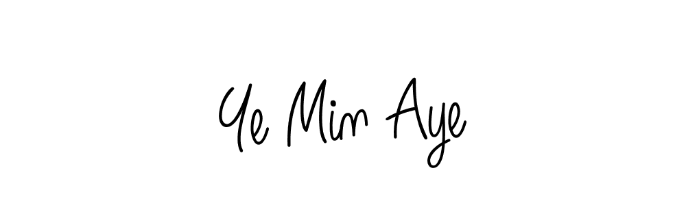You should practise on your own different ways (Angelique-Rose-font-FFP) to write your name (Ye Min Aye) in signature. don't let someone else do it for you. Ye Min Aye signature style 5 images and pictures png