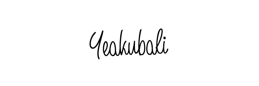 Make a beautiful signature design for name Yeakubali. With this signature (Angelique-Rose-font-FFP) style, you can create a handwritten signature for free. Yeakubali signature style 5 images and pictures png