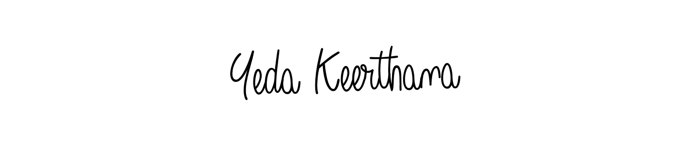 Yeda Keerthana stylish signature style. Best Handwritten Sign (Angelique-Rose-font-FFP) for my name. Handwritten Signature Collection Ideas for my name Yeda Keerthana. Yeda Keerthana signature style 5 images and pictures png