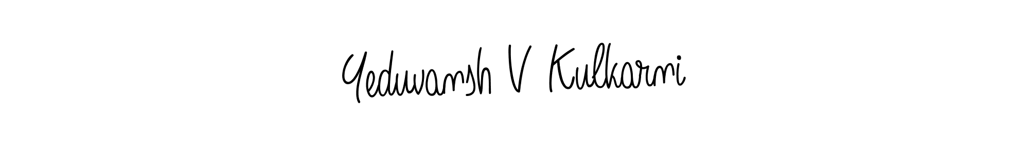 You should practise on your own different ways (Angelique-Rose-font-FFP) to write your name (Yeduvansh V Kulkarni) in signature. don't let someone else do it for you. Yeduvansh V Kulkarni signature style 5 images and pictures png