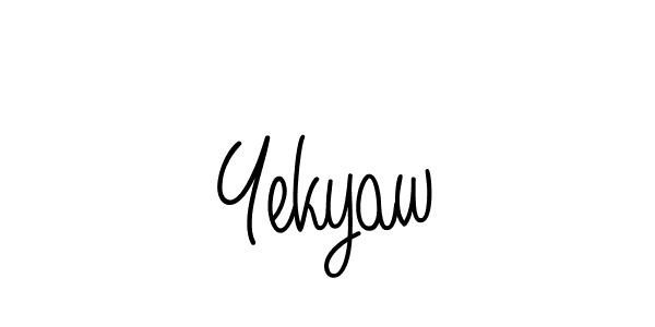How to make Yekyaw name signature. Use Angelique-Rose-font-FFP style for creating short signs online. This is the latest handwritten sign. Yekyaw signature style 5 images and pictures png