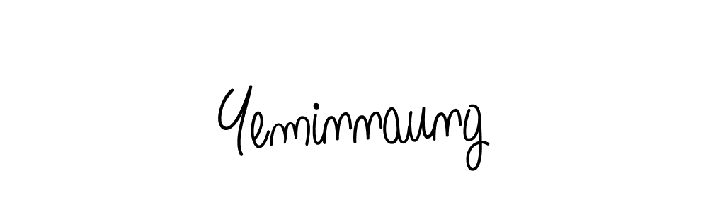 Design your own signature with our free online signature maker. With this signature software, you can create a handwritten (Angelique-Rose-font-FFP) signature for name Yeminnaung. Yeminnaung signature style 5 images and pictures png