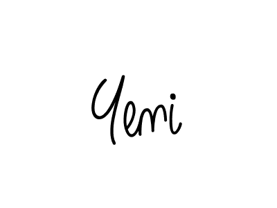 Use a signature maker to create a handwritten signature online. With this signature software, you can design (Angelique-Rose-font-FFP) your own signature for name Yeni. Yeni signature style 5 images and pictures png
