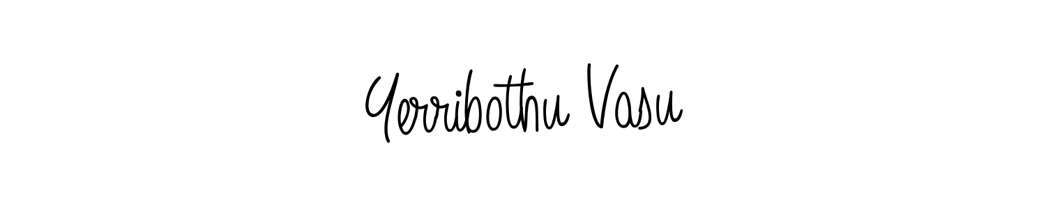 Use a signature maker to create a handwritten signature online. With this signature software, you can design (Angelique-Rose-font-FFP) your own signature for name Yerribothu Vasu. Yerribothu Vasu signature style 5 images and pictures png