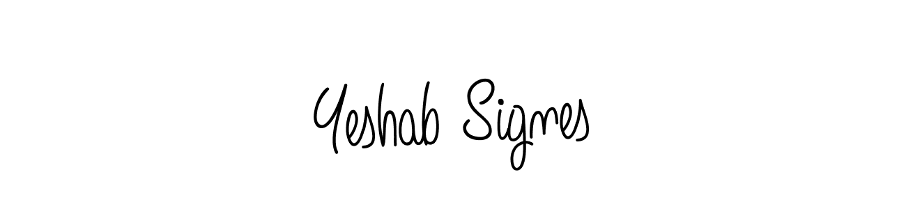 How to Draw Yeshab Signes signature style? Angelique-Rose-font-FFP is a latest design signature styles for name Yeshab Signes. Yeshab Signes signature style 5 images and pictures png