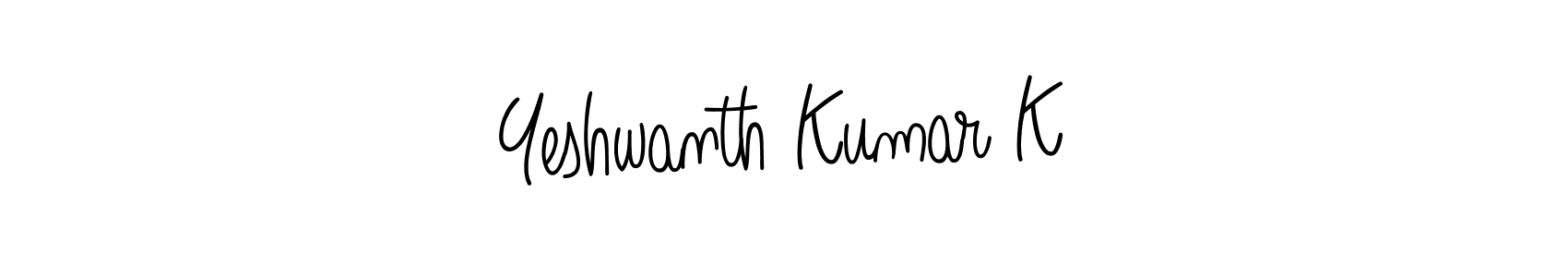 How to make Yeshwanth Kumar K name signature. Use Angelique-Rose-font-FFP style for creating short signs online. This is the latest handwritten sign. Yeshwanth Kumar K signature style 5 images and pictures png