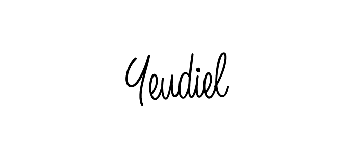 Make a beautiful signature design for name Yeudiel. With this signature (Angelique-Rose-font-FFP) style, you can create a handwritten signature for free. Yeudiel signature style 5 images and pictures png